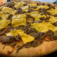Philly Cheese Pizza Pie · Shreaded Steak/Sauteed Onions/American Cheese