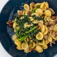 Orecchiette Abruzzese · Broccoli rabe and sausage.