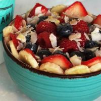 Pitaya Bowl · Pitaya, Granola, Bananas, Blueberries,
Strawberries, coconut flax or a
Gove.