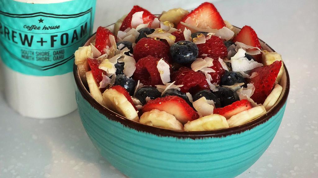 Acai Bowl · Acai Granola, Bananas, Blueberries & Strawberries, coconut flakes  or a
Gove.