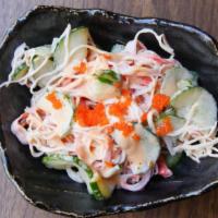 Spicy Crab Salad · Crab salad, seasoned with masago, cucumbers, and spicy aioli