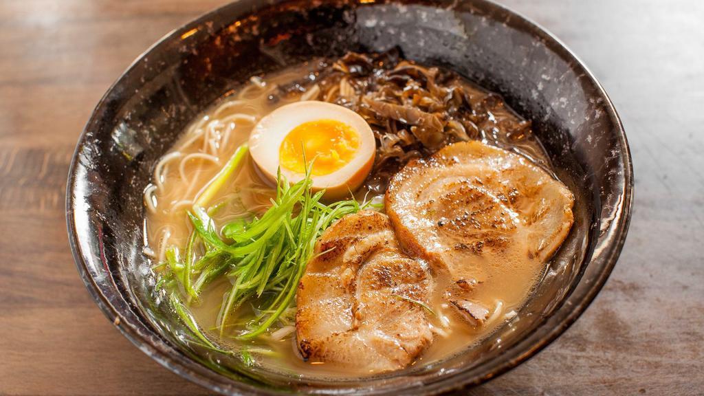 Pork Miso Ramen · Straight, thin noodles in a miso-based 