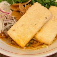 Vegetable Ramen Spicy · Vegetarian. Vegetable ramen noodle soup with fried tofu, scallion, spinach, onion, and radis...