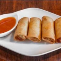 Spring Roll  · Vegetable, glass noodle with carrot sauce.