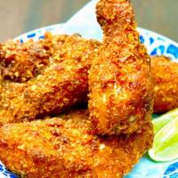 Buttermilk Fried Chicken · An entire half chicken, brined for a minimum of 24 hours in seasoning and buttermilk, then d...