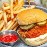 Fried Chicken Sandwich · Chicken tenders that are brined and prepared in the same manner as the fried chicken and ser...