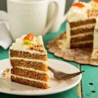 Carrot Cake · Moist, spiced and delicious carrot cake with cream cheese frosting.