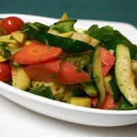 Sautéed Vegetables · Zucchini, yellow squash, carrots, broccoli, cauliflower and cherry tomatoes sautéed in garli...