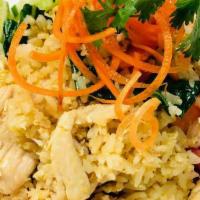 Thai Fried Rice · Stir-fried rice w/ egg, tomato, onion, Chinese broccoli, carrot and scallion.