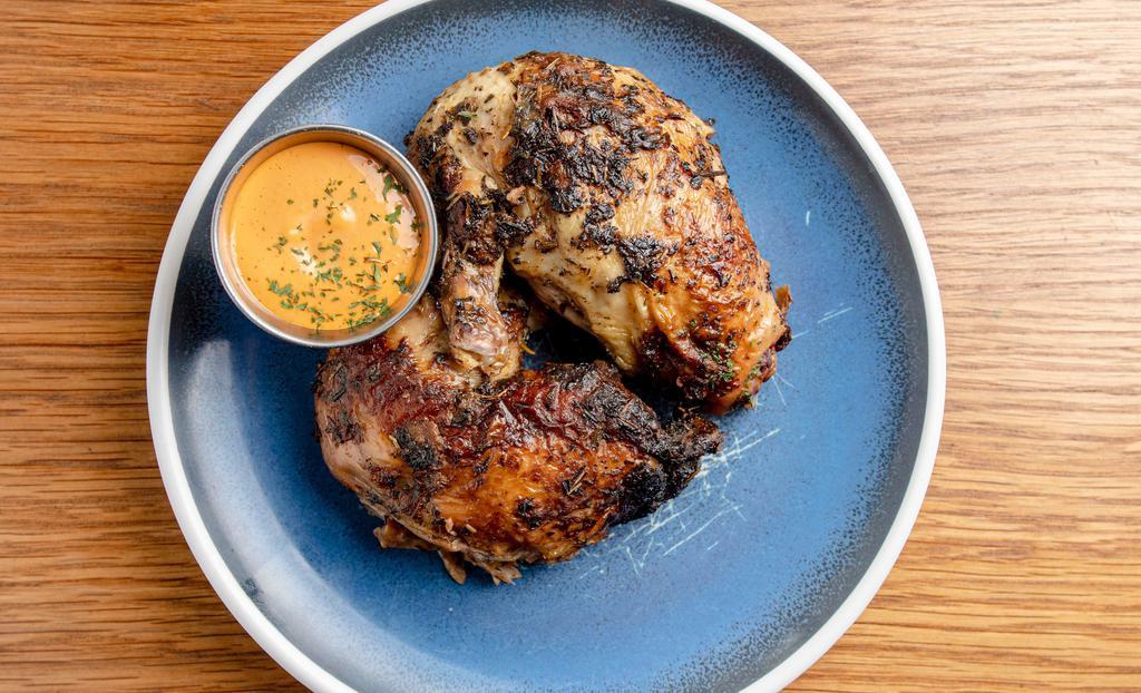 Half Chicken · Comes with a sauce of your choice.