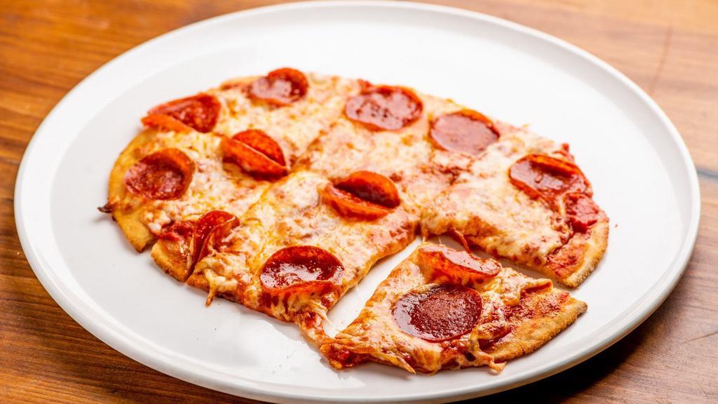 Pepperoni Pizza Personal · Pepperoni, tomato sauce, mozzarella.