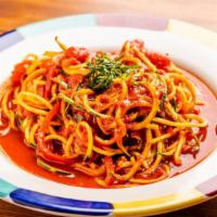 Fresh Zucchini Noodles · Fresh zucchini, sauteed onion, fresh pepper, mushroom and marinara sauce.
