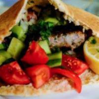 Sheftalia Sandwich · Homemade Cypriot sausage.