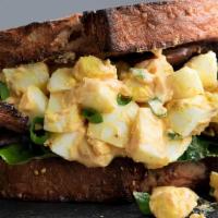 Egg Salad Sandwich · homemade egg salad with crispy bacon