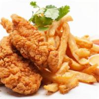 Classic Tenders(4Pcs) + Fries · 4 PCS Chicken breast tenders served with a side of fries & spicy mayo