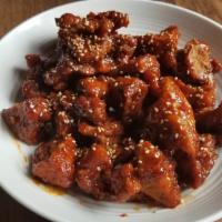 Dak Gang Jeong (Spicy & Sweet Candied Chicken ) · 