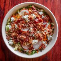 Chop Chop Salad · house salad, gorgonzola, bacon.