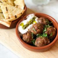 Lamb & Beef Meatballs  · mint yogurt, warm zaatar pita