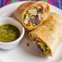 Burritos · Stuffed with Choice of Meat, Rice, Beans, Mixed Mexican Cheese, Lettuce, Sour Cream, and Pic...