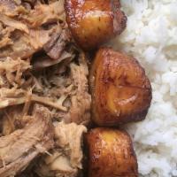 Build Your Own · choose between:
white or yellow rice 
red or black beans 
tostones (fried plantains) or swee...