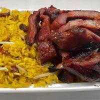 Boneless Spare Ribs Plate Combo · Served with pork fried rice and egg roll.