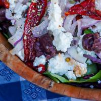 Original Greek Salad · Fresh mescaline, tomato, cucumber, imported Kalamata olives, sweet red onion & imported feta...