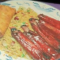 Barbecued Spare Ribs Combo Platter · Served with egg roll and pork fried rice.