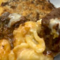 Burnt Ends Brisket Mac & Cheese · Huge pieces of smoked beef brisket burnt ends caramelized in Dr Pepper and barbecue sauce, P...
