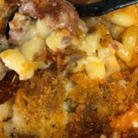 Sicilian Pizza Mac And Cheese · Holy Grail of Mac and Cheese! Loaded with sweet Italian Sausage, Pepperoni, Parm, Romano, As...