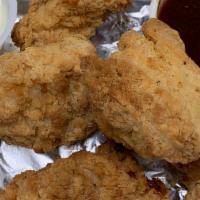 Best Air Fried Boneless Wings (8) · Favorite. 8 all white breaded chunks of chicken, air fried and served with two dips dips: ra...