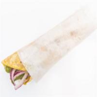 Chicken Kathi Roll · Chicken thigh, marinated with yogurt and spices and grilled.