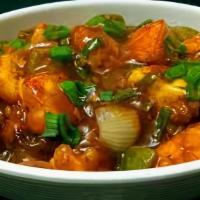 Chili Paneer · Marinated Paneer, green peppers and onions