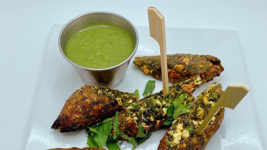 Tandoori Hara Bhara Kababs · Very popular snack of North Indian patties made with spinach, peas and potatoes in tandoor oven