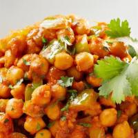 Chana Masala  (Gf,V) · Chickpea cooked with onion, curry masala spices.