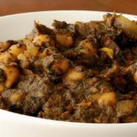 Chana Saag  (Gf,V) · Chickpea prepared with a blend of creamed spinach. Can be made Vegan