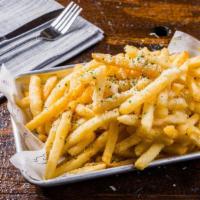 Parmesan Truffle Fries · Deep fried fries topped with Parmesan cheese, garlic and. parsley served with spicy mayo and...