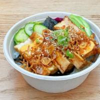 Green Day Bowl · Vegetarian. Teriyaki fried tofu, avocado, seaweed salad, red pickle, cucumber, nori seaweed,...