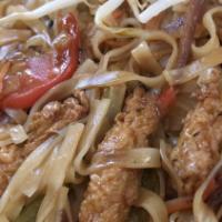 Pad Thai With Chicken · Spicy. Traditional Thai noodles in spicy sauce stir fried with bean curd, scallion, carrots ...