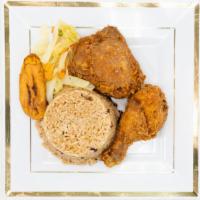 Escovitch Chicken Meal · Served with rice and peas or white rice and 1 side. Extra meat for an additional charge.
