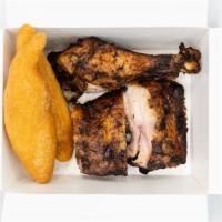 Jerk Chicken With Festival (1/4 Lb) · By the pound.