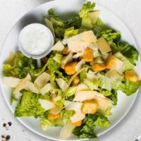 Lettuce Romaine Calm · Crispy fresh lettuce, parmesan cheese, topped with house made dressing