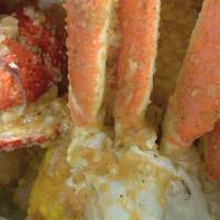 Combo 3 · Includes 1/2 lb. Snow Crab Leg,  1 lobster Tail, 1/2 lb. Shrimp, 2 Corns, 2 Potatoes