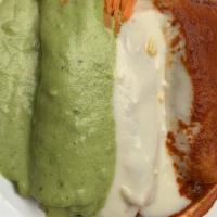 Enchiladas De La Casa · Casa Mexicana favorite: Three corn tortillas one rolled with grilled steak, one with grilled...
