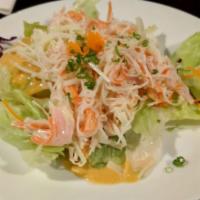 Kani Salad · Crabmeat, roe, mayo, cucumber & lettuce.