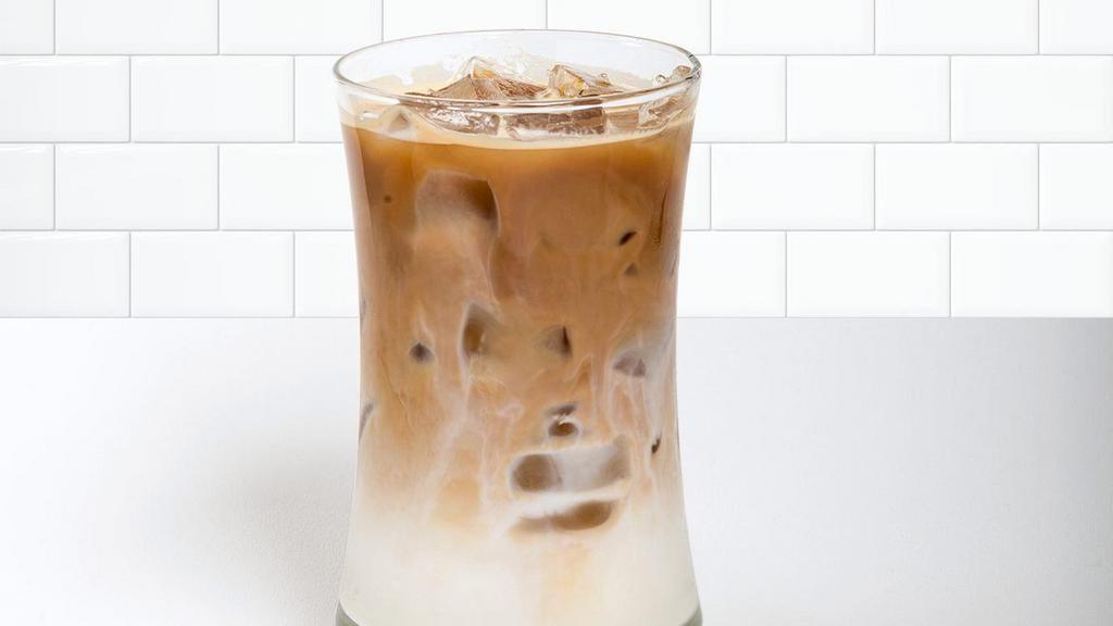 Iced Latte (Small-12 Oz.) · Hot espresso and steamed milk served over ice. make it eat fit with skim milk, unsweetened almond milk, or unsweetened soy milk.