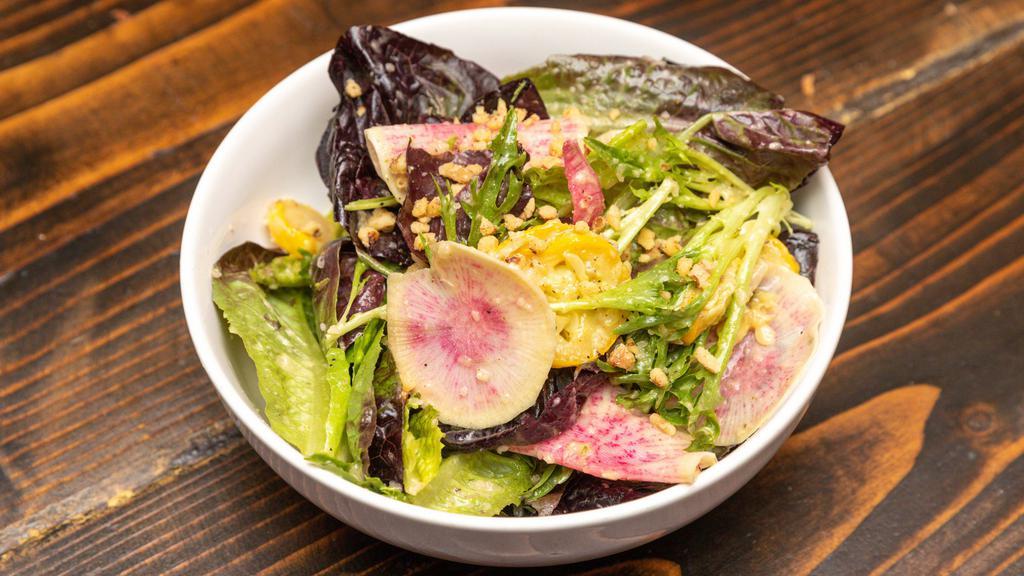 Little Gem Salad · Comes with red onion, squash, and walnut.