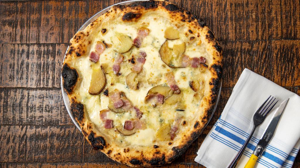 Gorgonzola Dolce Pizza · Comes with potato and pancetta.