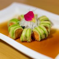 Green Phoenix Roll · Spicy tuna wrapped in thinly sliced avocado served with ponzu sauce.