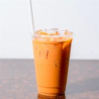 Thai Ice Tea · Made with caffeinated black tea and served over ice. Pre-mixed daily. No modifications. Does...