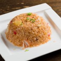 Pineapple Fried Rice · Shrimp, crab meat, scallops and squid. Served with soup or salad.